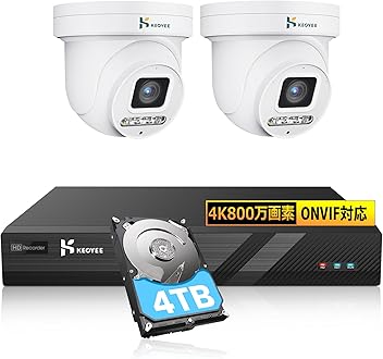 新品　未使用　KEOYEE ドーム型防犯カメラ Amazon.co.jp: 【多機能600万画素防犯カメラ】Keoyee 360°PTZ